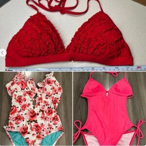 Women's One-Piece Swimsuit x2, Women's Swimwear Bikini Tops  x1